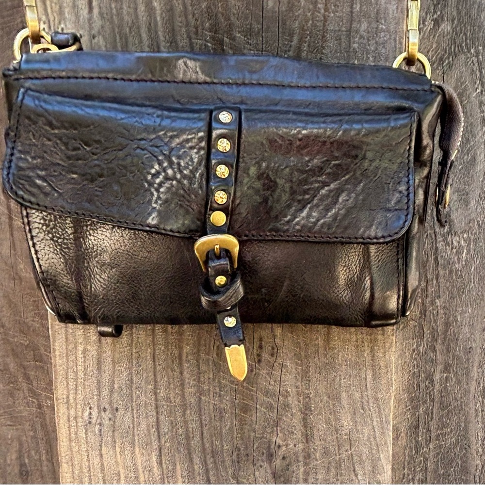 Campomaggi Black Leather Crossbody Bag